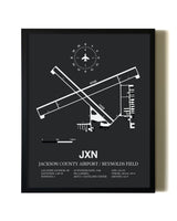 Unframed Jackson County Airport / Reynolds Field map print poster