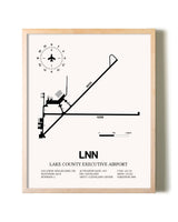 Lake County Executive Airport framed wall art in white frame