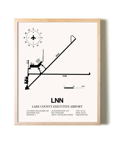 Lake County Executive Airport framed wall art in white frame
