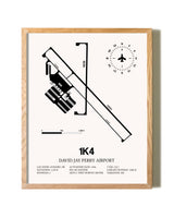 David Jay Perry Airport framed print in natural wood frame