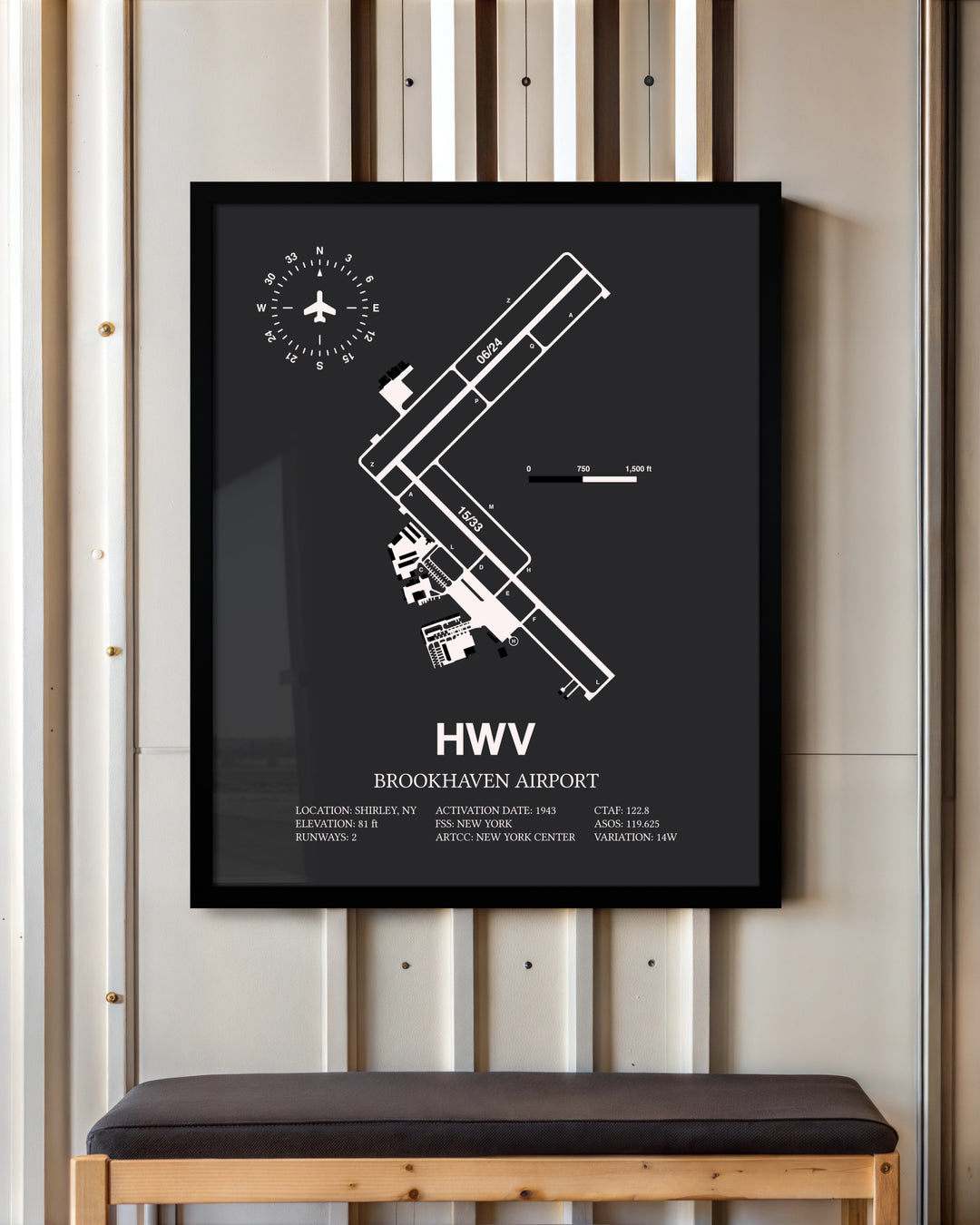 Frame color options for Brookhaven Airport Wall Art