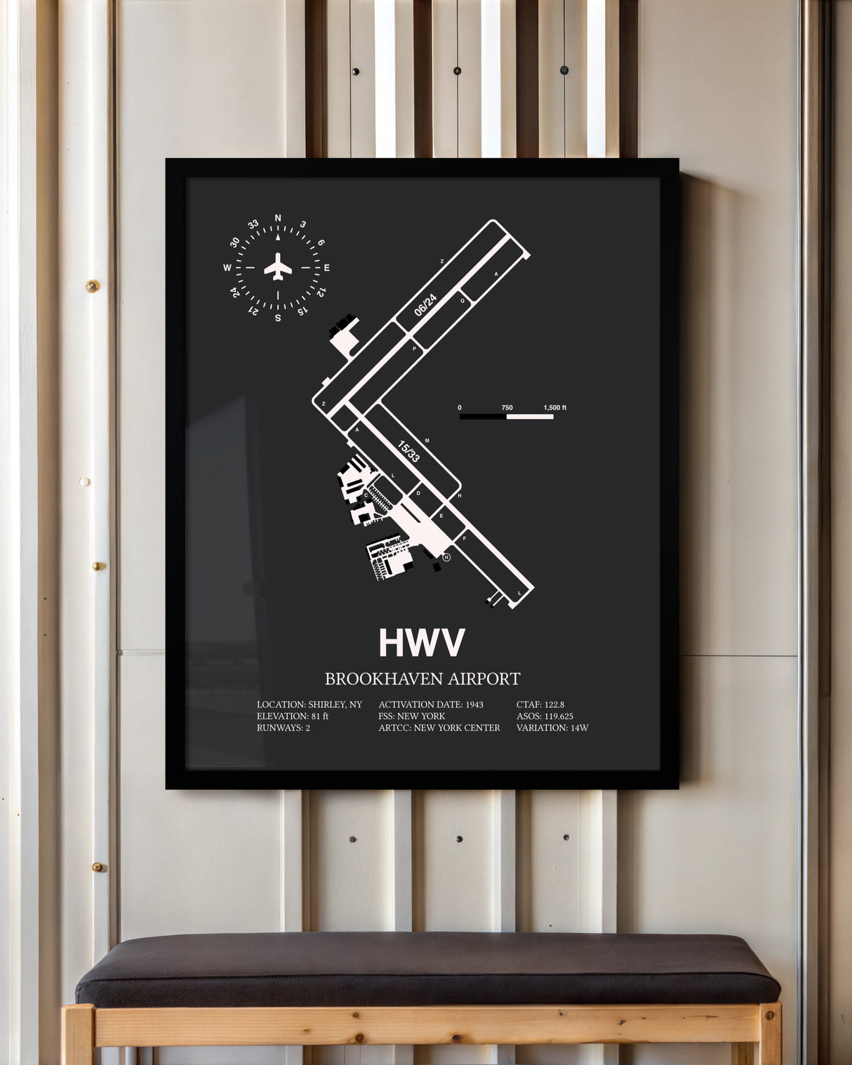 Frame color options for Brookhaven Airport Wall Art