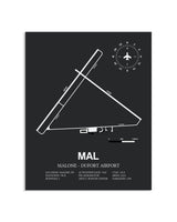 Gray Framed Malone-Dufort Airport layout wall art poster