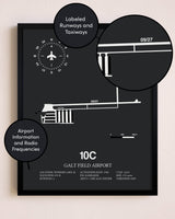 Galt Field Airport poster size comparison chart