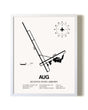 Augusta State Airport airport map poster in oak frame