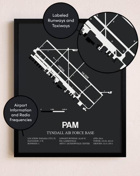 Tyndall Air Force Base poster size comparison chart