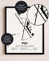 Framed Provo Municipal Airport layout wall art poster
