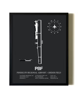Unframed Pinebluff Regional Airport / Grider Field map print poster