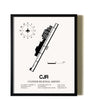 Framed Culpeper Regional Airport wall art poster in black frame