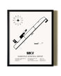 Framed Marksville Municipal Airport wall art poster in black frame