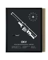 Unframed Winchester Regional Airport map print poster