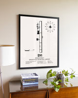 Bomar Field / Shelbyville Municipal Airport aviation wall décor in black wood frame