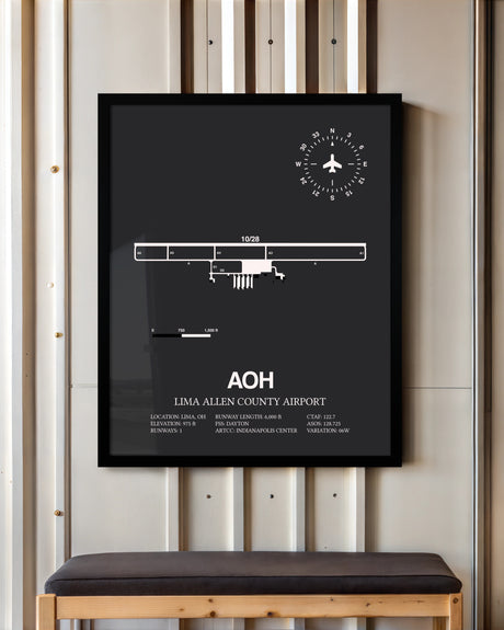 Frame color options for Lima Allen County Airport Wall Art