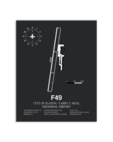 Gray Framed City Of Slaton / Larry T. Neal Memorial Airport layout wall art poster