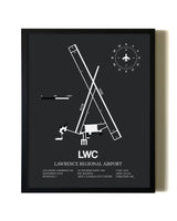 Unframed Lawrence Regional Airport map print poster