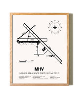 Mojave Air & Space Port / Rutan Field framed print in natural wood frame