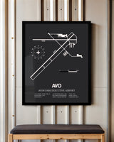 Frame color options for Avon Park Executive Airport Wall Art