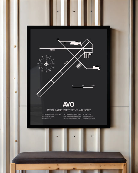 Frame color options for Avon Park Executive Airport Wall Art