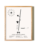 Madill Municipal Airport framed print in natural wood frame