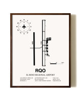 El Reno Regional Airport aviation print in walnut frame