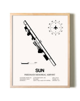Friedman Memorial Airport framed wall art in white frame