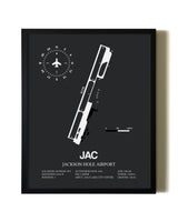 Unframed Jackson Hole Airport map print poster
