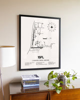 Cannon Creek Airpark aviation wall décor in black wood frame