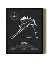 Unframed Boscombe Down Airport map print poster