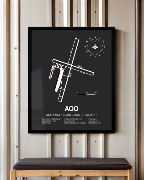 Frame color options for Altoona / Blair County Airport Wall Art