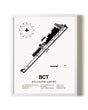 Boca Raton Airport airport map poster in oak frame