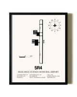 Framed Holk Field at Foley Municipal Airport wall art poster in black frame