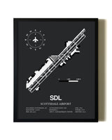 Unframed Scottsdale Airport map print poster