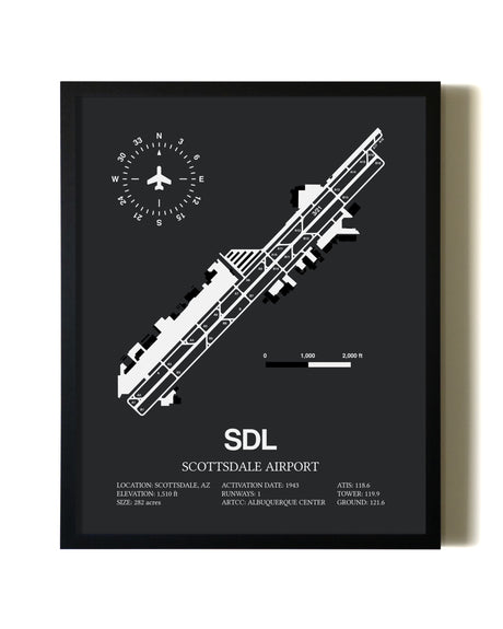 Unframed Scottsdale Airport map print poster
