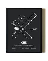 Unframed Okeechobee County Airport map print poster