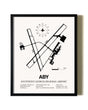 Framed Southwest Georgia Regional Airport wall art poster in black frame