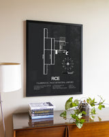 Gray Framed Clarence E. Page Municipal Airport wall art poster in black frame