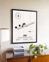 Jake Arner Memorial Airport aviation wall décor in black wood frame