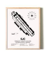 San Jose Mineta International Airport framed wall art in white frame
