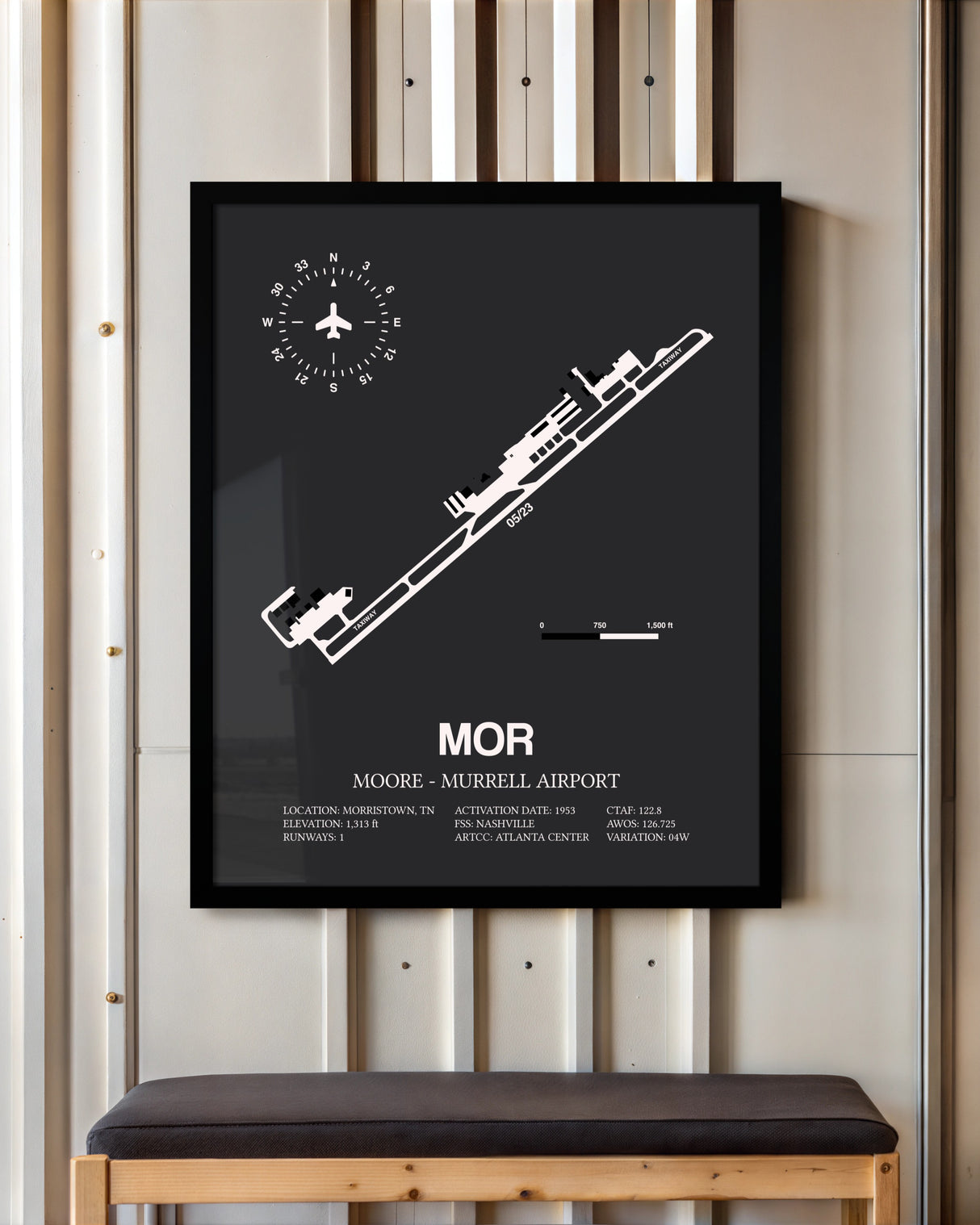 Frame color options for Moore-Murrell Airport Wall Art