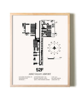 Aero Valley Airport framed wall art in white frame