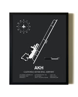 Unframed Gastonia Municipal Airport map print poster