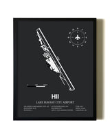 Unframed Lake Havasu City Airport map print poster