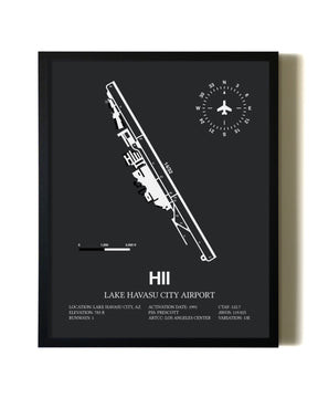 Unframed Lake Havasu City Airport map print poster