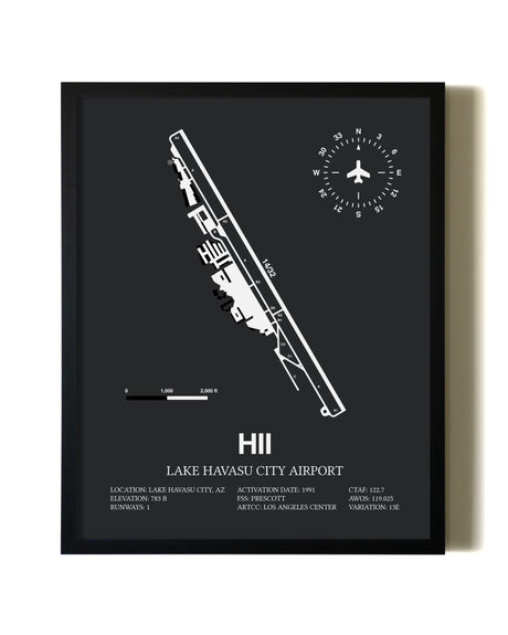 Unframed Lake Havasu City Airport map print poster