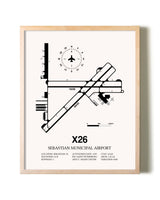 Sebastian Municipal Airport framed wall art in white frame
