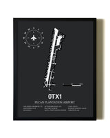 Unframed Pecan Plantation Airport map print poster