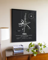 Gray Framed Richard B. Russell Regional Airport - J.H. Towers Field wall art poster in black frame