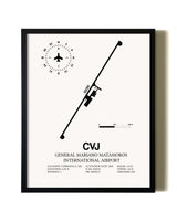 Framed General Mariano Matamoros International Airport wall art poster in black frame