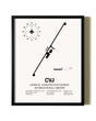 Framed General Mariano Matamoros International Airport wall art poster in black frame