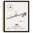 Framed Detailed Airport Map of Cross Keys Airport (17N) in White with a Black Frame